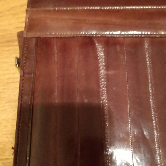 Copy HB VINTAGE 1980s EEL SKIN Slim Attache Messenger Bag COPY - Picture 8 of 12